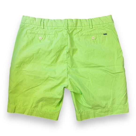 Polo Ralph Lauren Chino Shorts Pima Cotton Standard Fit Flat Front Green Size 36 - Picture 2 of 11